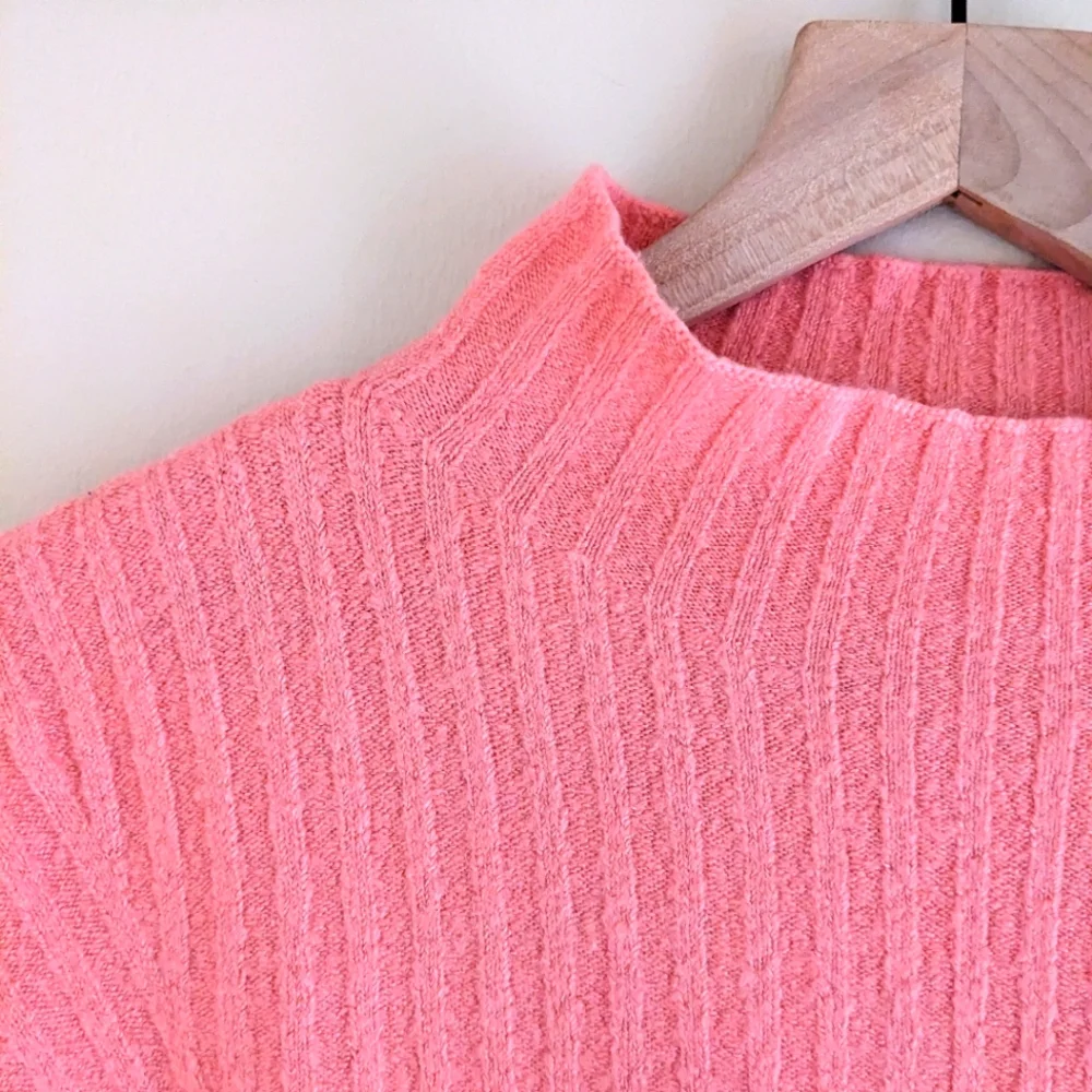 Old Navy Mock Neck Rib Knit Sweater for Women - M - Peony
